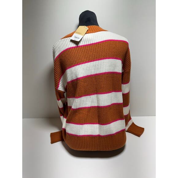 Thereabouts Kids Sweaters Sz Large 14.5/16.5P Plus V Neck Bombay Stripe New - Picture 6 of 11